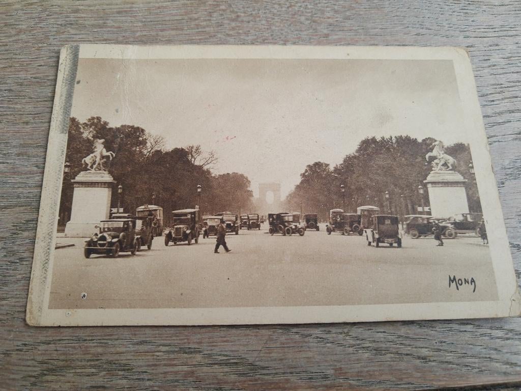 Carte postale ancienne, Champs-Elysées de Paris, Collections, Enlèvement ou Envoi