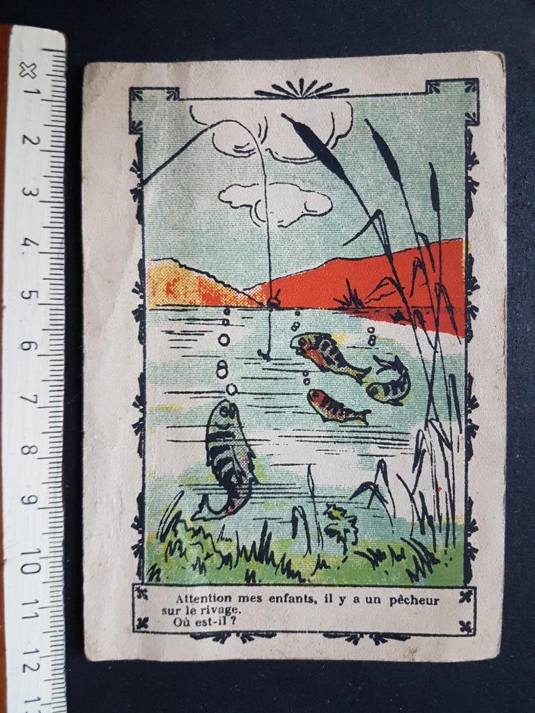 Chromo Tétine Montété Rubber Caoutchouc Visser vis vissen, Verzamelen, Gebruikt, Ophalen of Verzenden, Voor 1940, Dier