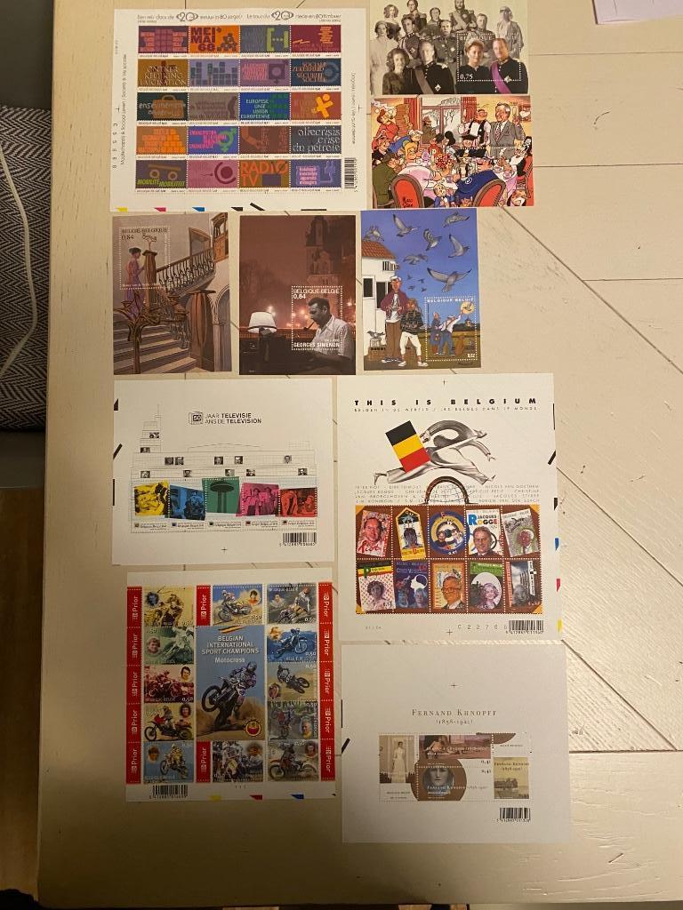 Belgie, 10 postzegelblokken, deel 5, Ophalen of Verzenden, Postfris