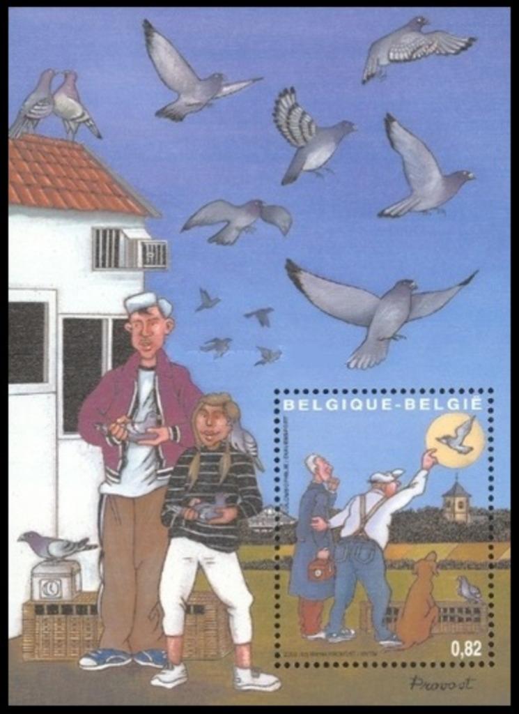 BL102 Timbre feuillet Sport Populaire Colombophilie, Enlèvement ou Envoi, Timbre-poste, Neuf, Sport