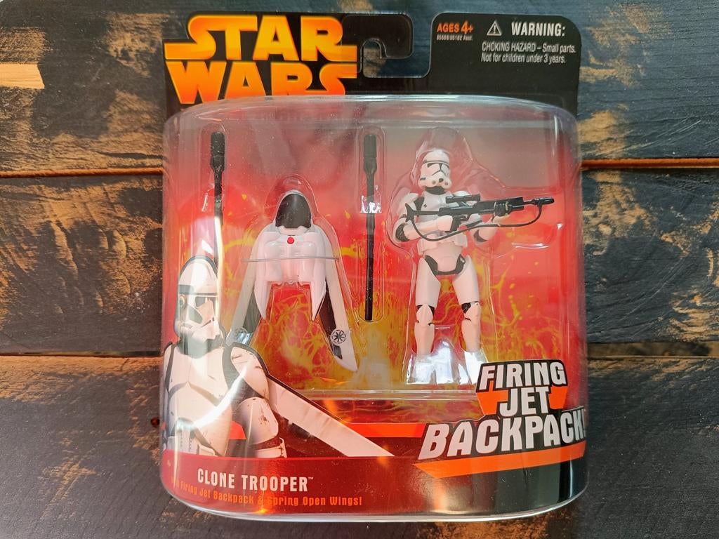 Revenge of the Sith clone trooper firing jet backpack, Verzamelen, Star Wars, Ophalen of Verzenden, Zo goed als nieuw, Actiefiguurtje