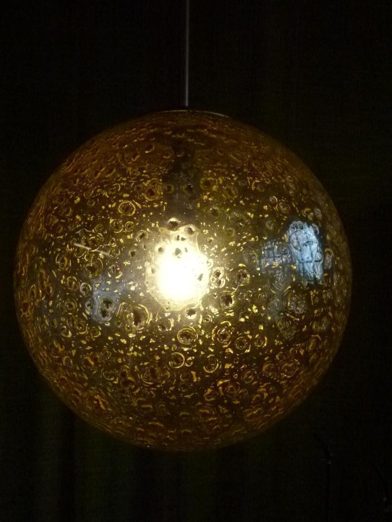 vintage hanglamp Doria Ball 30cm. goldflakes, Ophalen, Huis en Inrichting