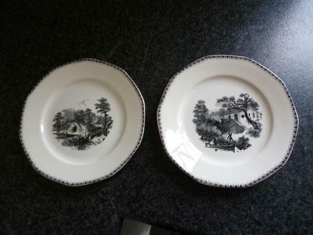 2 oude borden BOCH La Louvière Belge oude decoratie, Antiek en Kunst, Curiosa en Brocante, Ophalen of Verzenden