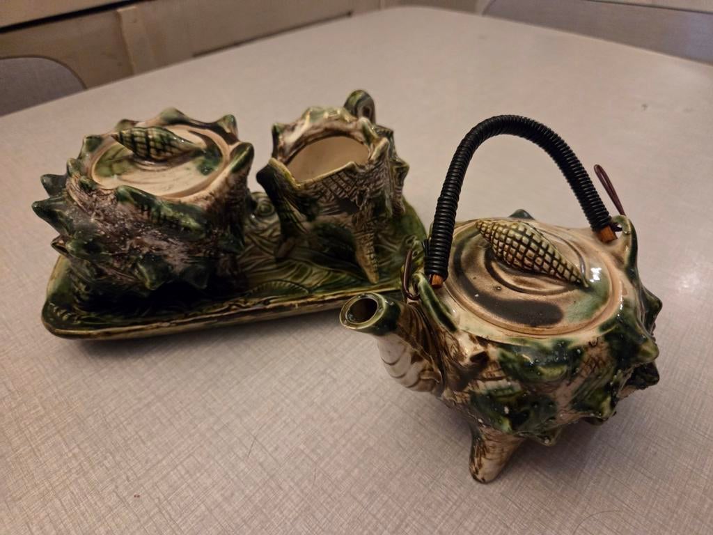 Set vintage des années 70, théière, lait et sucre., Enlèvement ou Envoi