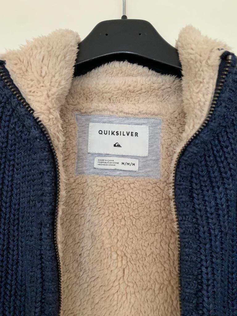 Pull/veste chaud zippe doublure polaire Quiksilver t.M/L, Enlèvement, Comme neuf, Bleu, Quiksilver