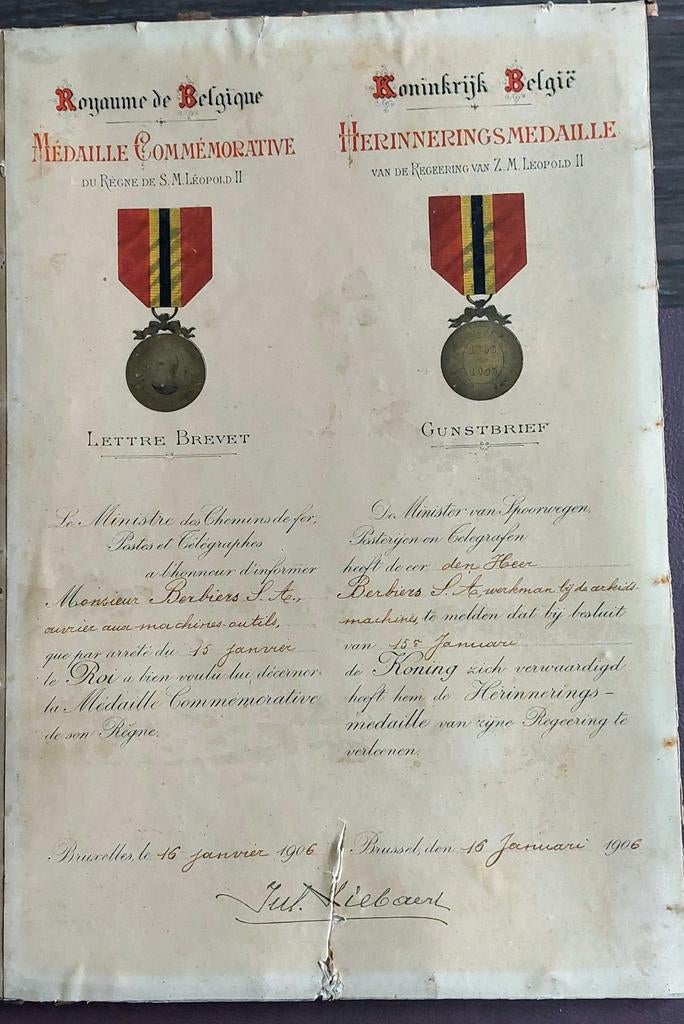 Gunstbrief 1906.Regering van S.M. Leopold II, Ophalen of Verzenden