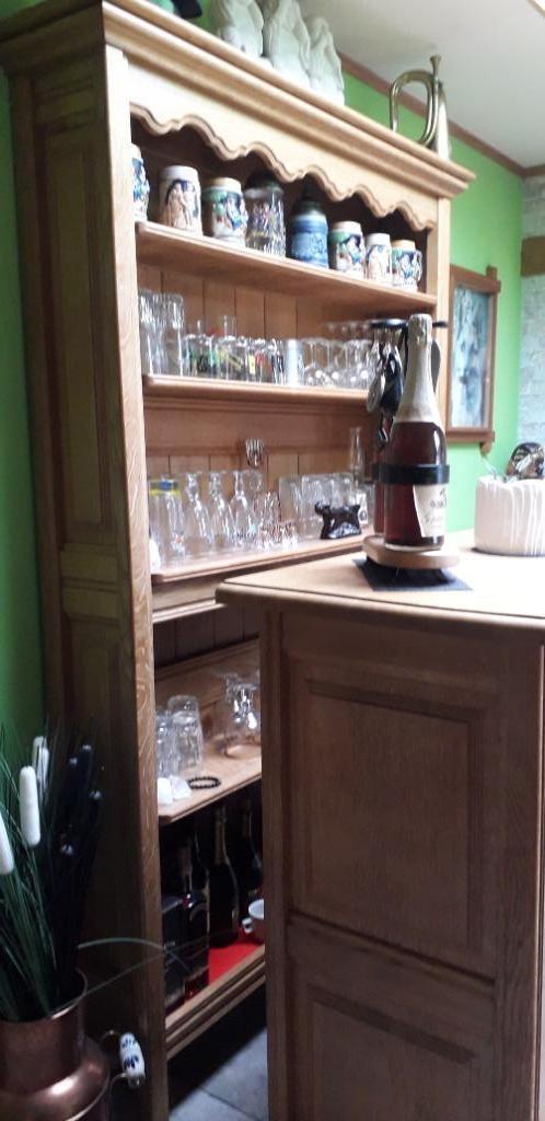 Bar en Chêne massif, Comme neuf, 100 à 150 cm, Enlèvement, Chêne