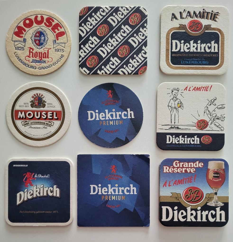 bierkaartjes Diekirch premium Luxembourg Mousel bierviltjes, Collections, Marques de bière, Comme neuf, Sous-bock, Autres marques