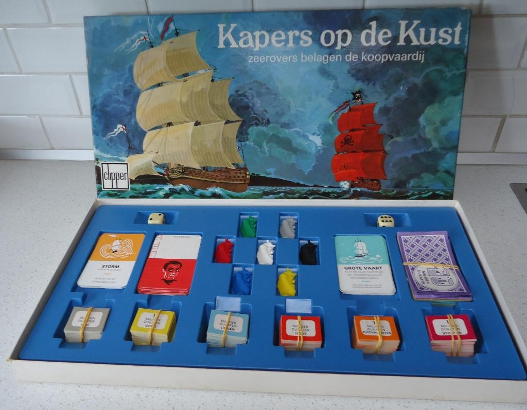 Vintage bordspel "Kapers op de Kust" van Clipper anno 1959., Hobby en Vrije tijd, Gezelschapsspellen | Bordspellen, Gebruikt, Een of twee spelers