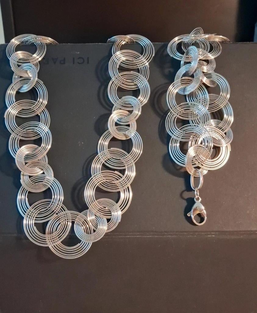 Parure 2 bijoux bracelet +collier, Enlèvement, Acier