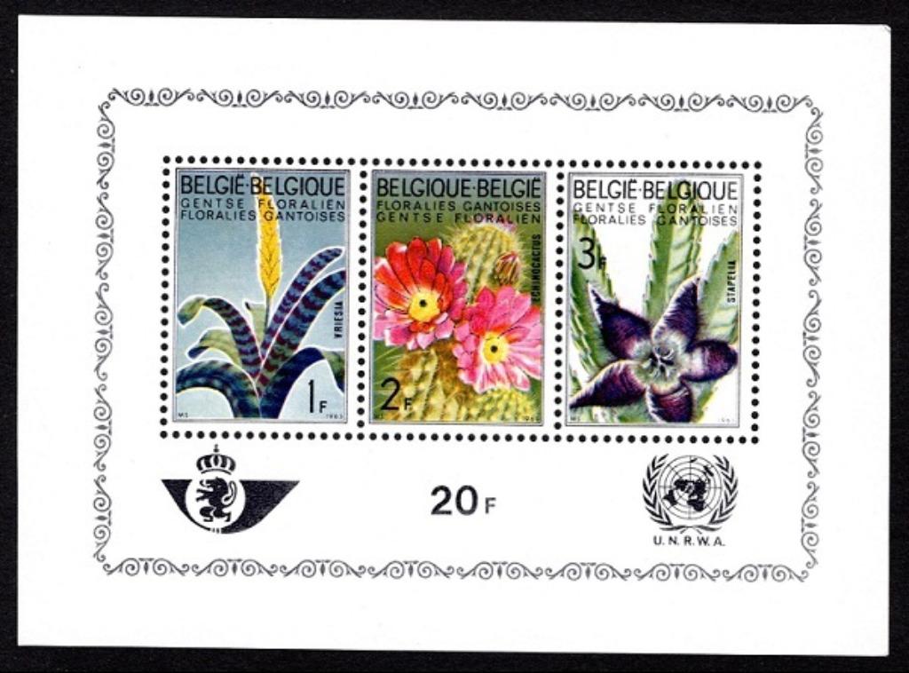 BL38 Floralies Gantoises-Vriesia, Echinocactus, Stapelia, Timbres & Monnaies, Timbres | Europe | Belgique, Enlèvement ou Envoi