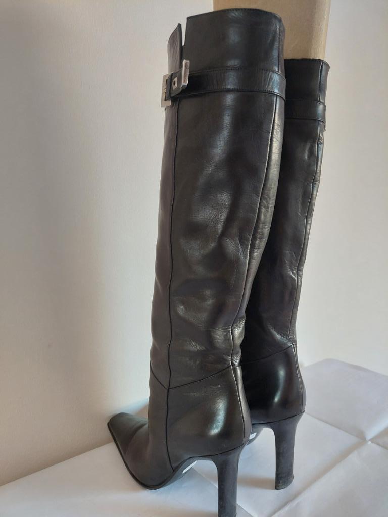 329C* CASADEI sexy bottes noires full cuir (36), Porté, Bottes hautes, Casadei, Noir