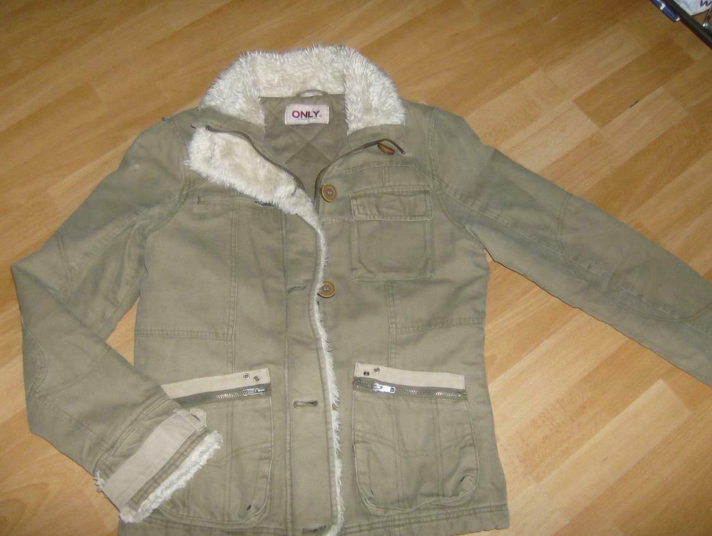 jas (winter) kaki merk only - maat m, Only, Ophalen of Verzenden, Gedragen, Maat 38/40 (M)