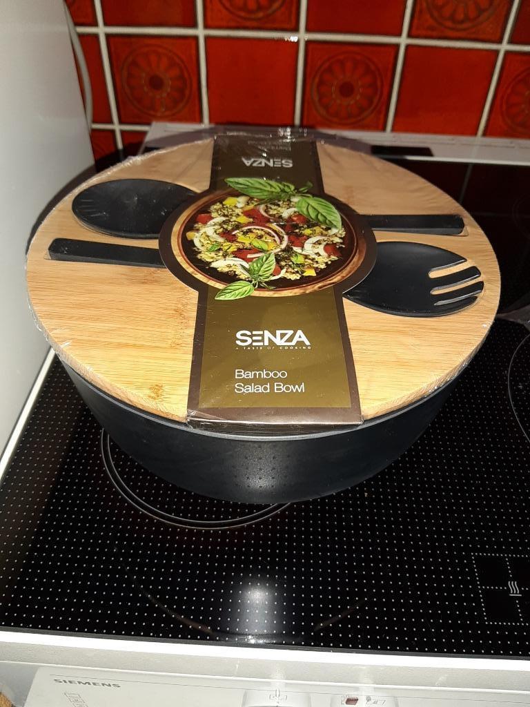 bestek, salad bowl of slakom in bamboo van Senza, Ophalen of Verzenden