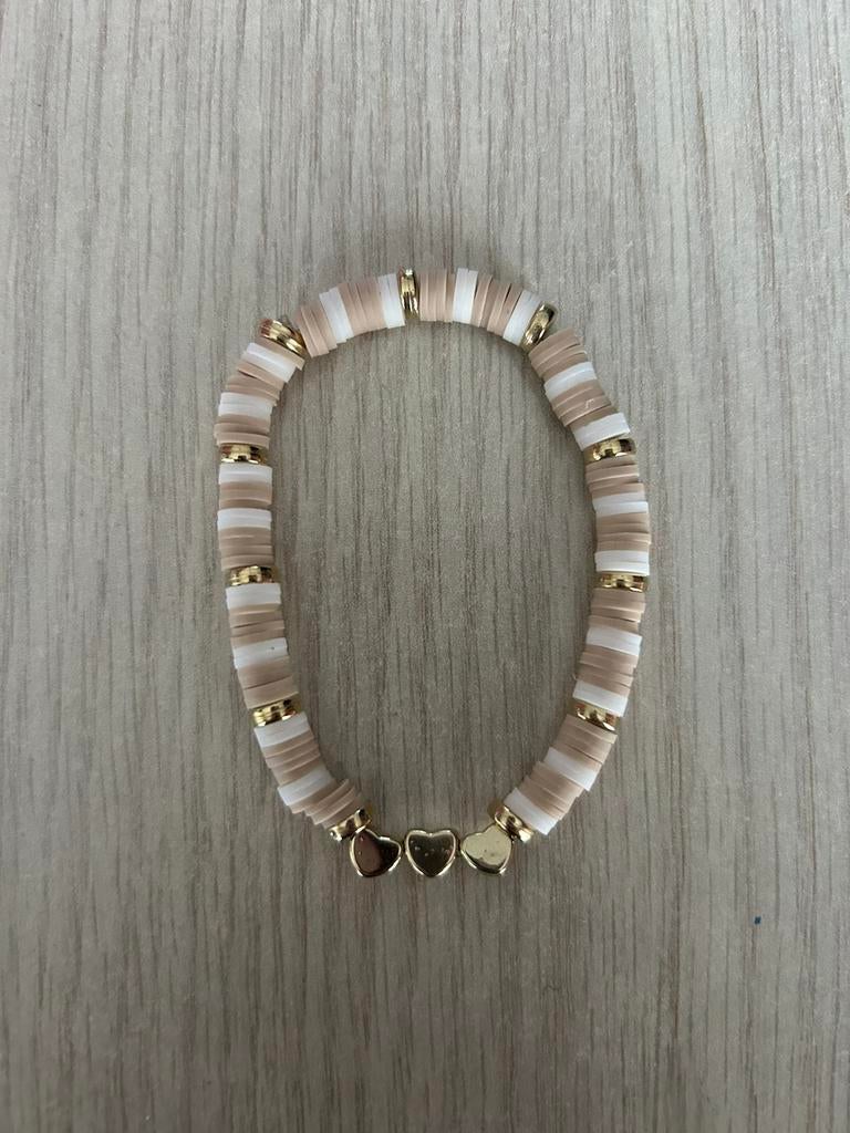 Mooie beige-witte armband met goud, Ophalen of Verzenden, Nieuw, Goud