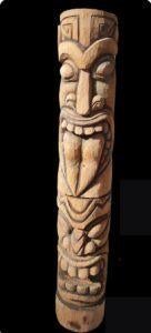 Houten totempaal mancave tikibar decoratie beelden, Collections, Statues & Figurines, Utilisé, Autres types, Enlèvement