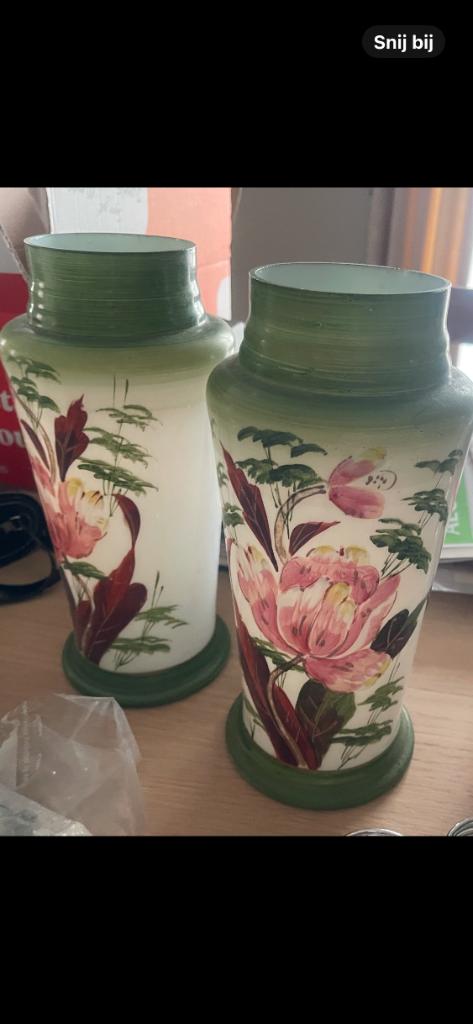 Opaline vazen vroeg 20ste eeuw, Antiek en Kunst, Ophalen of Verzenden