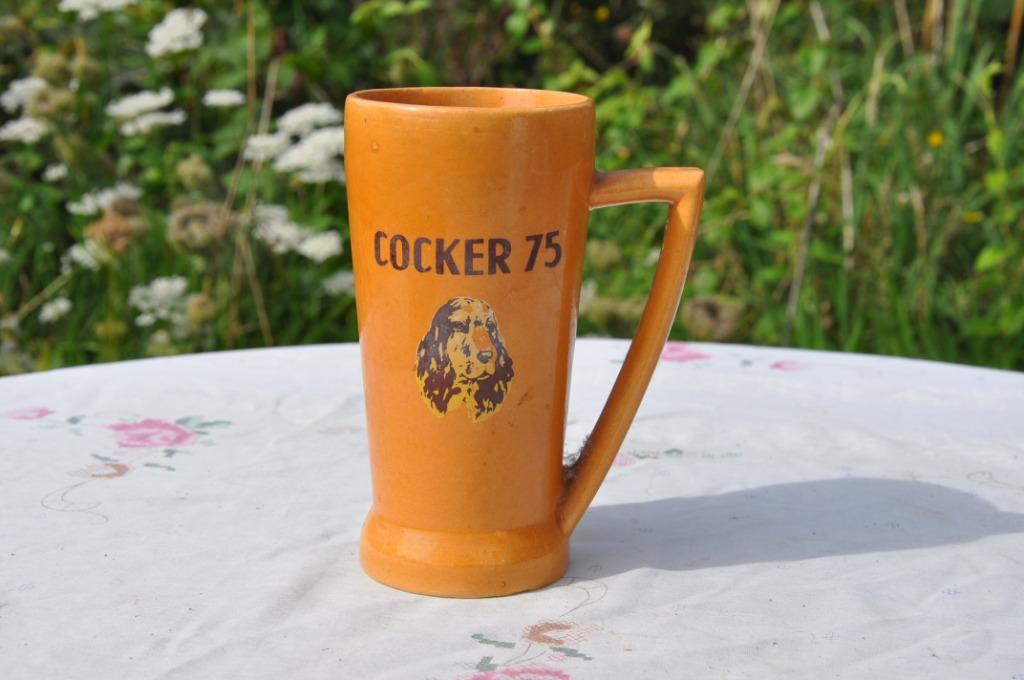 chope a bière terre cuite cocker 75, Enlèvement ou Envoi, Utilisé, Chope(s), Autres marques