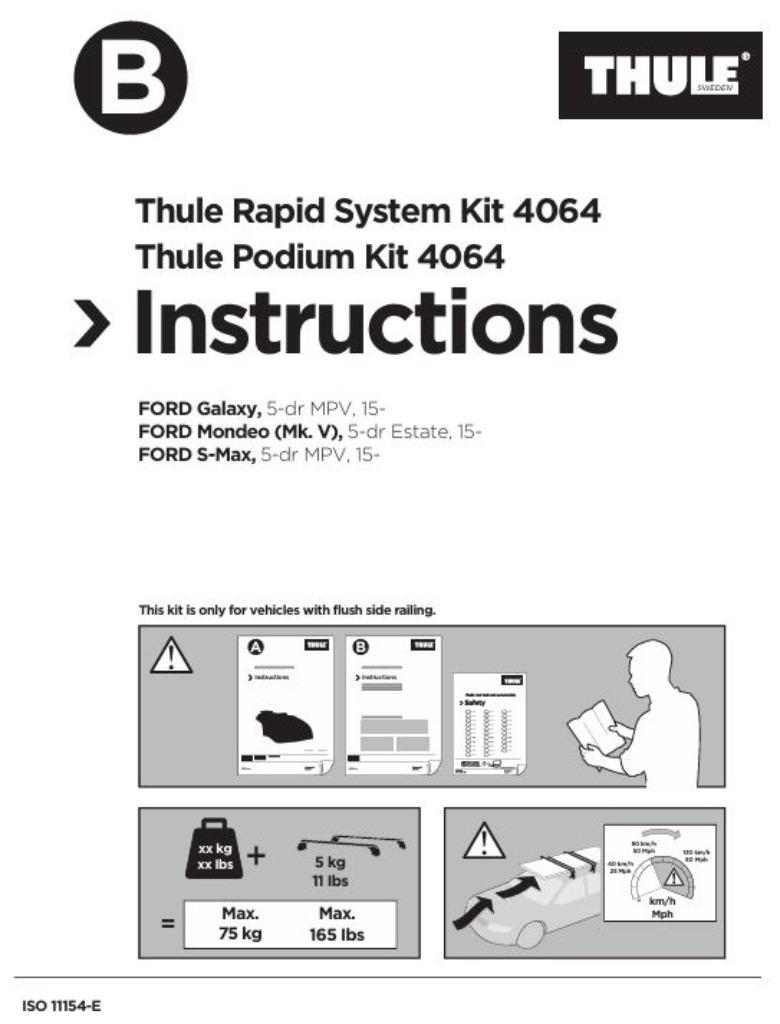 Thule barres de toit Ford Focus Mondeo Sw - 4064, Enlèvement, Utilisé