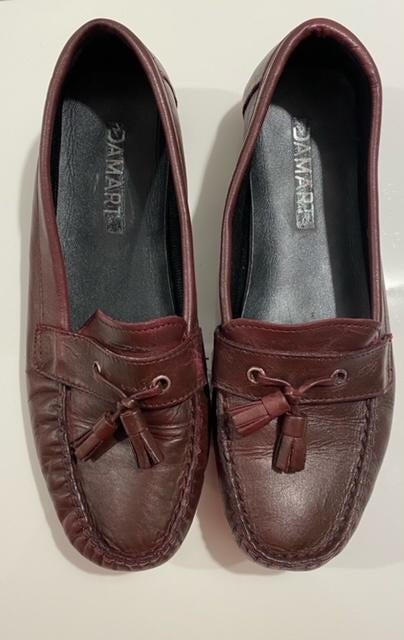 Damart bordeaux-bruine lederen mocassin (maat 38), Kleding | Dames, Instappers, Ophalen of Verzenden, Damart, Gedragen