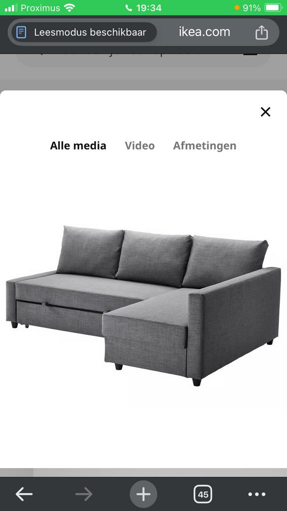 Zetelbed Ikea grijs, Enlèvement, Utilisé, Gris