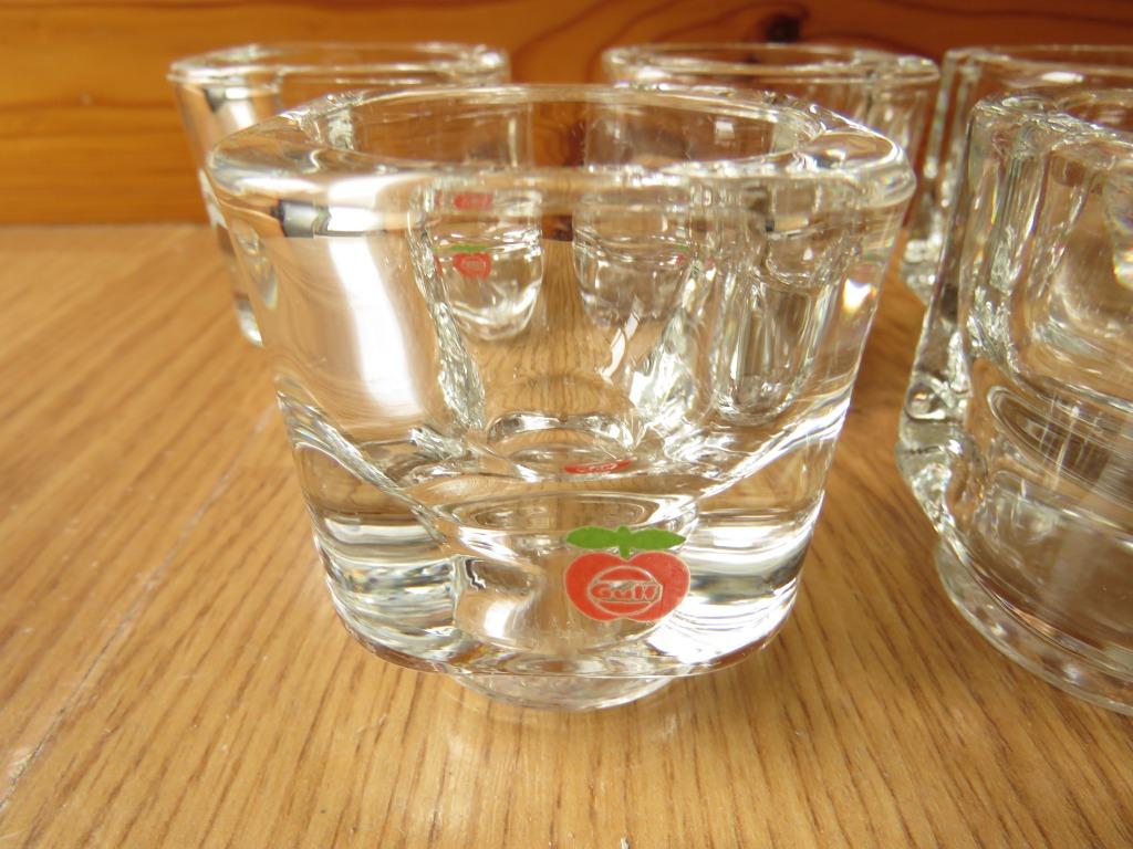 vintage 5 coquetiers bougeoirs Gulf en verre, Antiquités & Art, Enlèvement ou Envoi, Verre