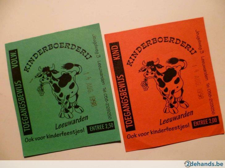 Kinderboerderij Leeuwarden, 4 x toegangsbewijs, 1989