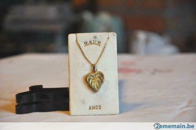 pendentif porte photo coeur avec chaine  andreas daub, Enlèvement ou Envoi, Neuf