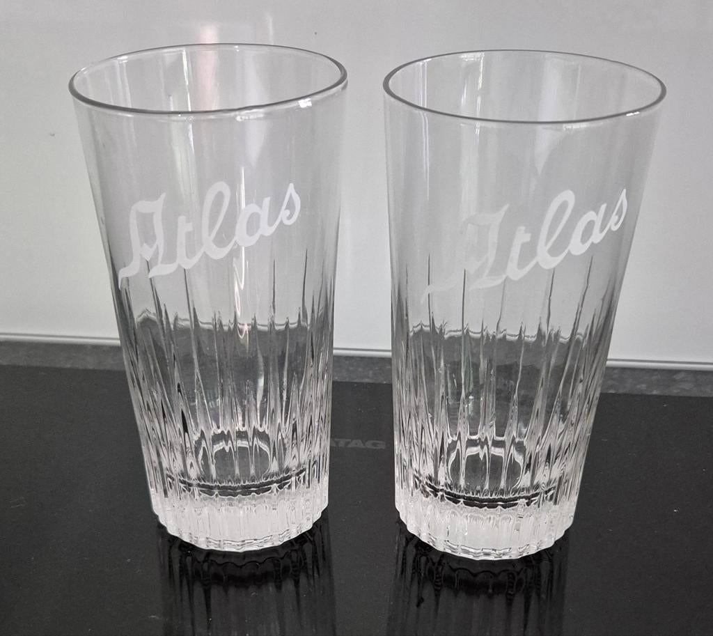 Atlas glas Brouwerij Atlas Anderlecht van 1926 tot 1949, Verzamelen, Biermerken, Ophalen, Zo goed als nieuw