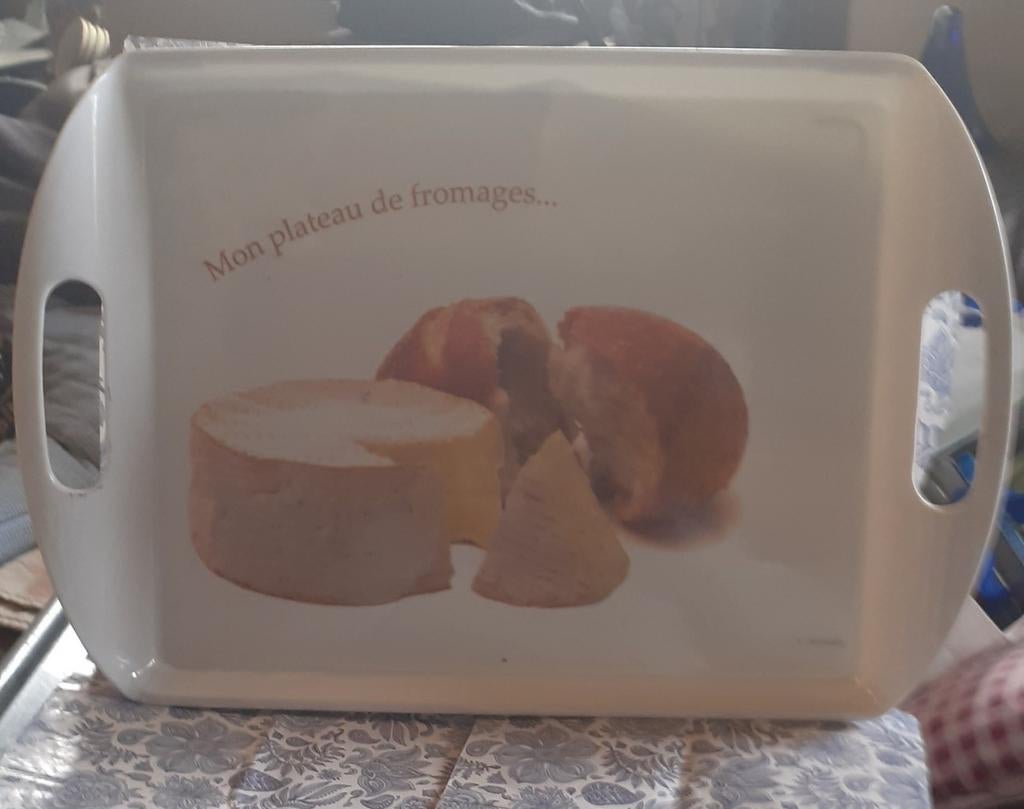 plateau de service en plastique decor fromage, Enlèvement ou Envoi, Utilisé, Rectangulaire, Synthétique