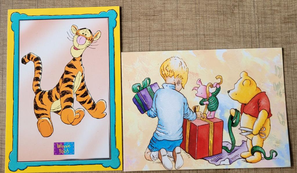 2 postkaarten - Disney Winnie the Pooh, Ophalen of Verzenden, Winnie de Poeh of vrienden, Zo goed als nieuw, Papier, Kaart of Schrift