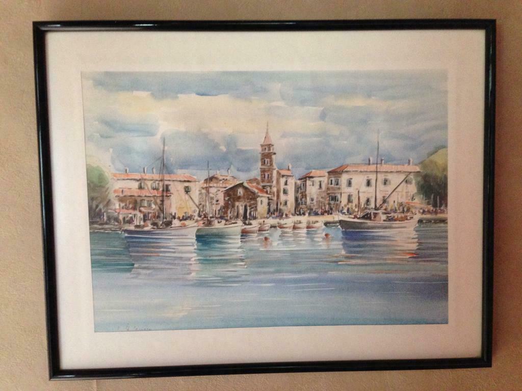 Prachtig aquarel vissersdorpje in Kroatië, Ophalen of Verzenden