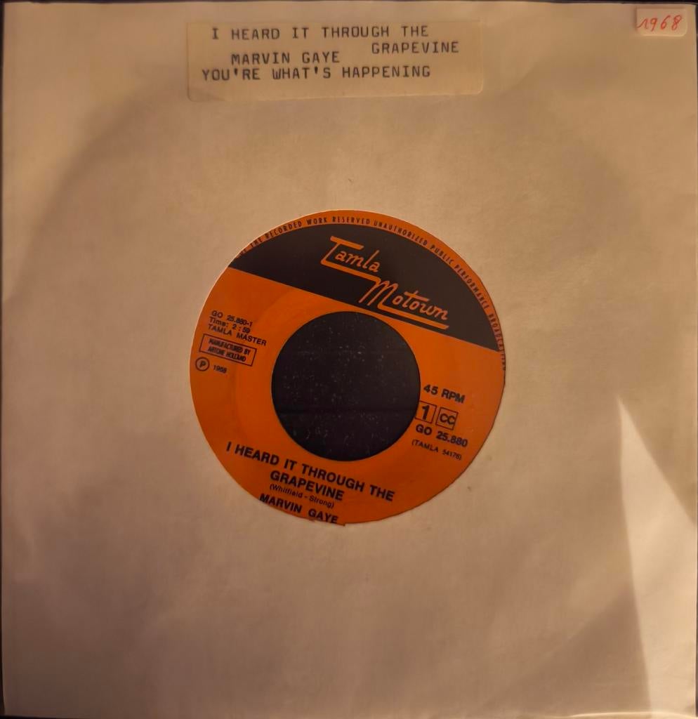 45T Marvin Gaye - I heard it through the grapevine (1968), Enlèvement ou Envoi, Utilisé