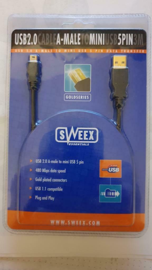 Câble USB 2.0 A-mâle vers Mini USB 5 Pin 3M, Enlèvement ou Envoi