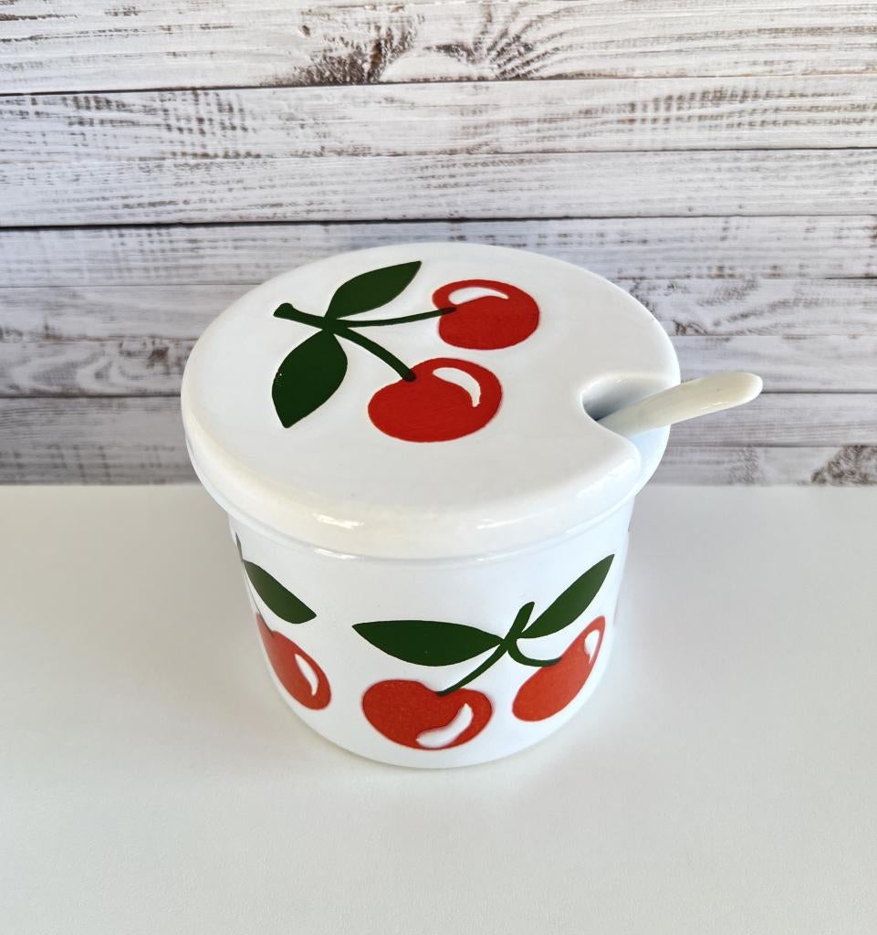 Pot à confiture Waechtersbach décoré de cerises, Antiek en Kunst, Antiek | Keramiek en Aardewerk, Ophalen of Verzenden
