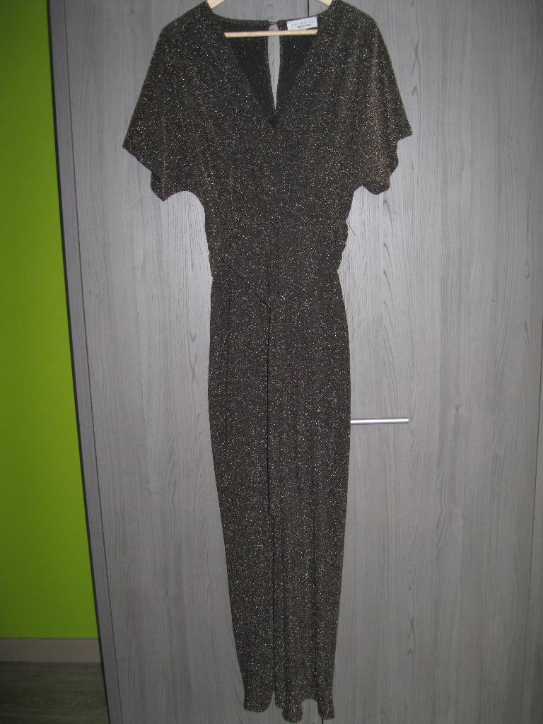 Glitter jumpsuit maat 38 Medium in prima staat, Kleding | Dames, Maat 38/40 (M), Bruin, Lola & Liza, Ophalen of Verzenden