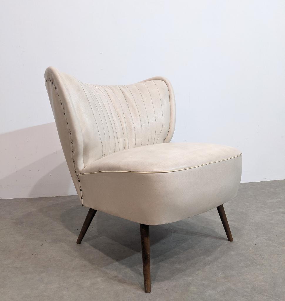 Mooie vintage witte cocktailfauteuil, Ophalen