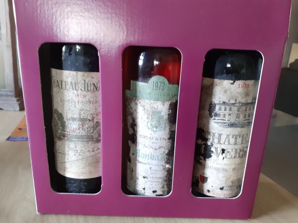 NOUVEAU PRIX ! 3 bouteilles de vin de collection 1973 !!!, Collections, Neuf, Pleine, Enlèvement, Vin rouge