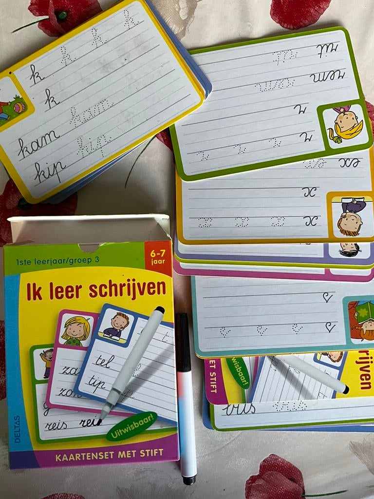 Ik leer schrijven kaartenset met uitwisbare stift, Kinderen en Baby's, Ophalen, Zo goed als nieuw