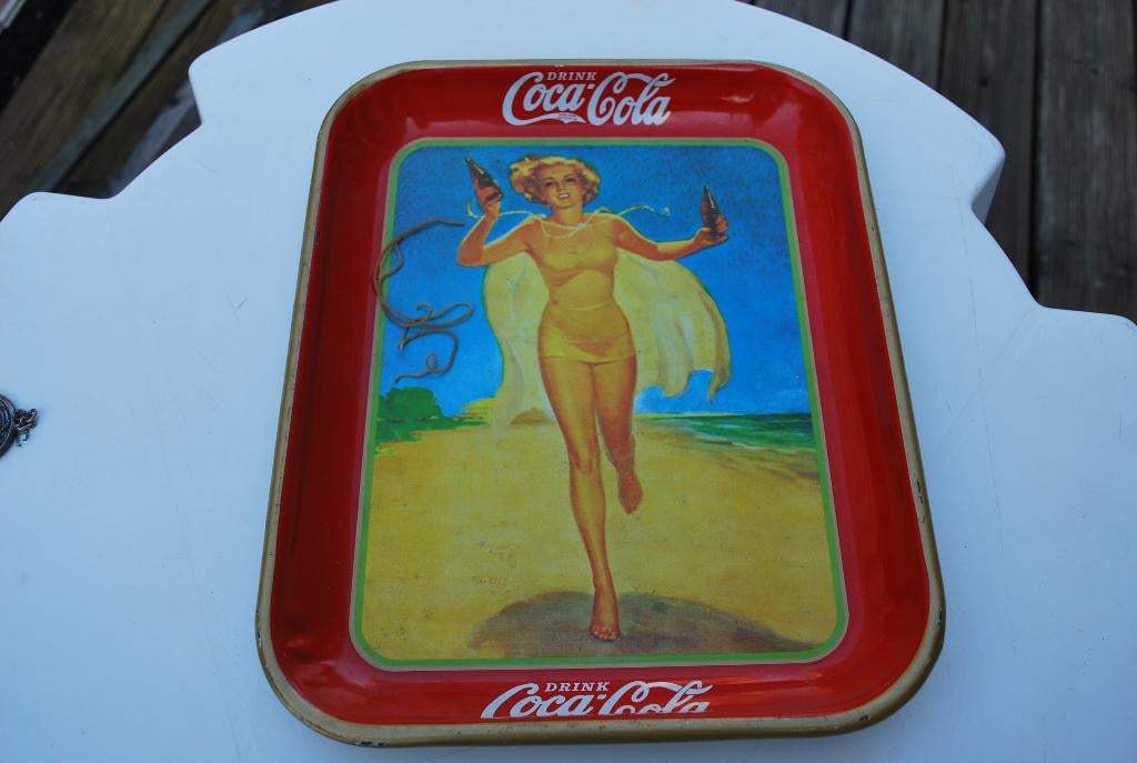 Coca-Cola dienblad uit de jaren 30 - (ORIGINEEL), Verzamelen, Ophalen of Verzenden, Zo goed als nieuw, Reclamebord