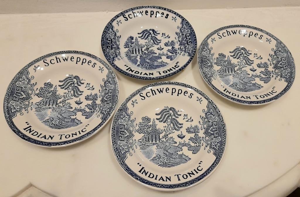 4x assiettes toniques indiennes Schweppes, Collections, Enlèvement ou Envoi