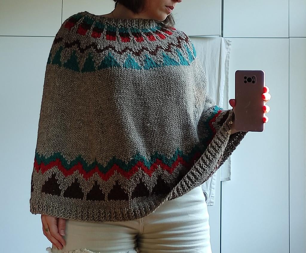 Handgemaakte wollen poncho, Kleding | Dames, Ophalen of Verzenden