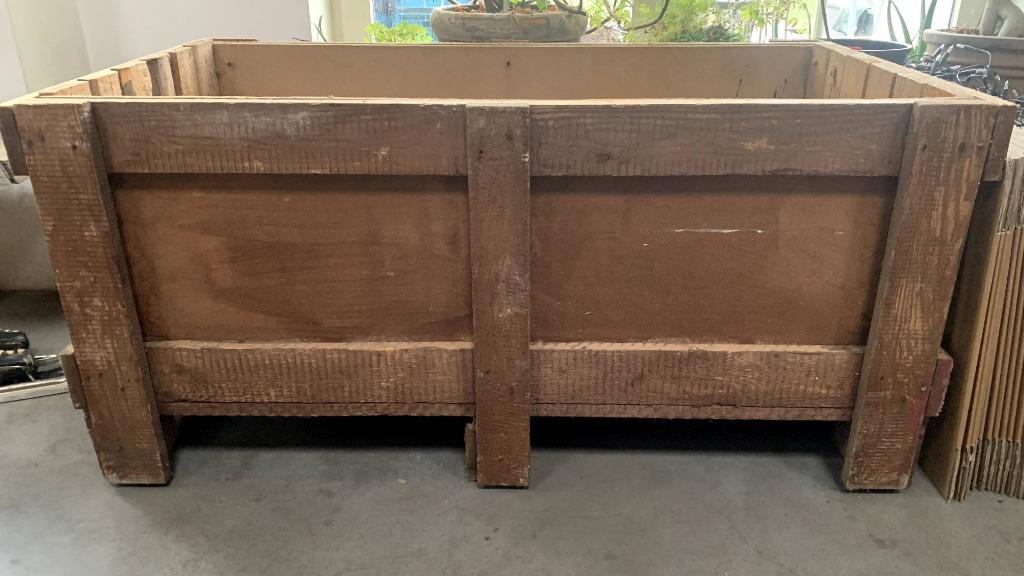 Grande caisse en bois robuste - rangement du bois, Enlèvement, Utilisé, Rectangulaire, Bois
