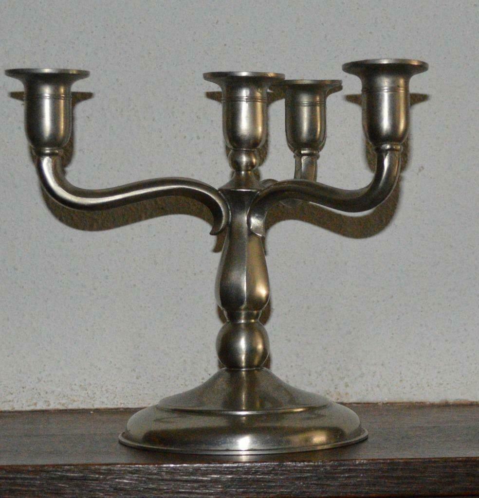 Bougeoir en étain Brocante pour 4 bougies, Antiquités & Art, Enlèvement ou Envoi