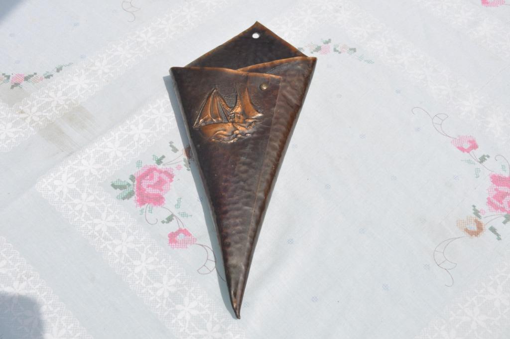 §  cornet mural en cuivre decor bateau, Antiquités & Art, Antiquités | Bronze & Cuivre, Enlèvement ou Envoi, Cuivre