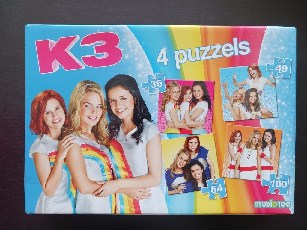 Puzzel (4 puzzels) K3, Kinderen en Baby's, Ophalen, Meer dan 50 stukjes, Gebruikt