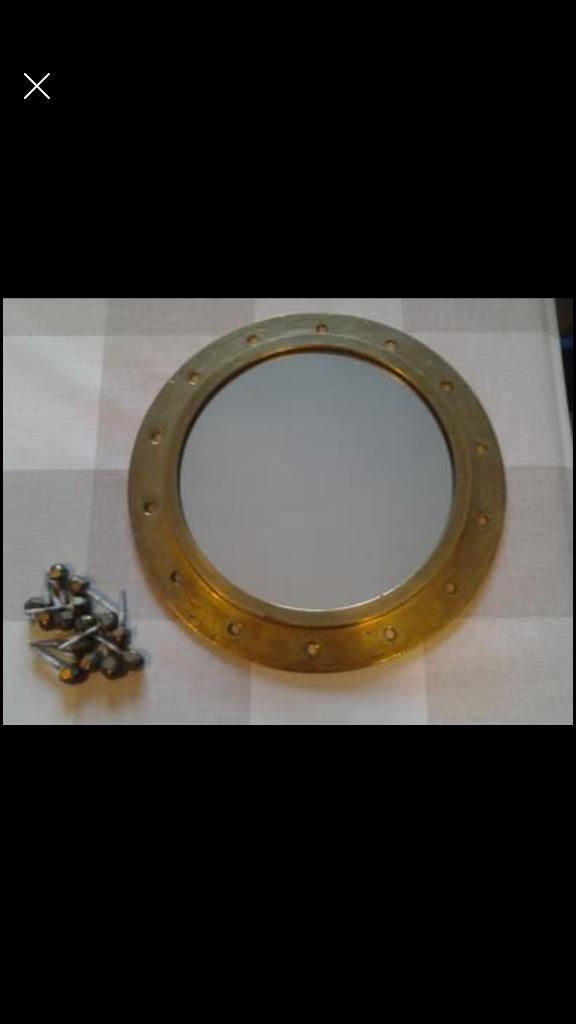 Miroir hublot en cuivre, Antiquités & Art, Enlèvement ou Envoi, Rond, Moins de 50 cm, Moins de 100 cm