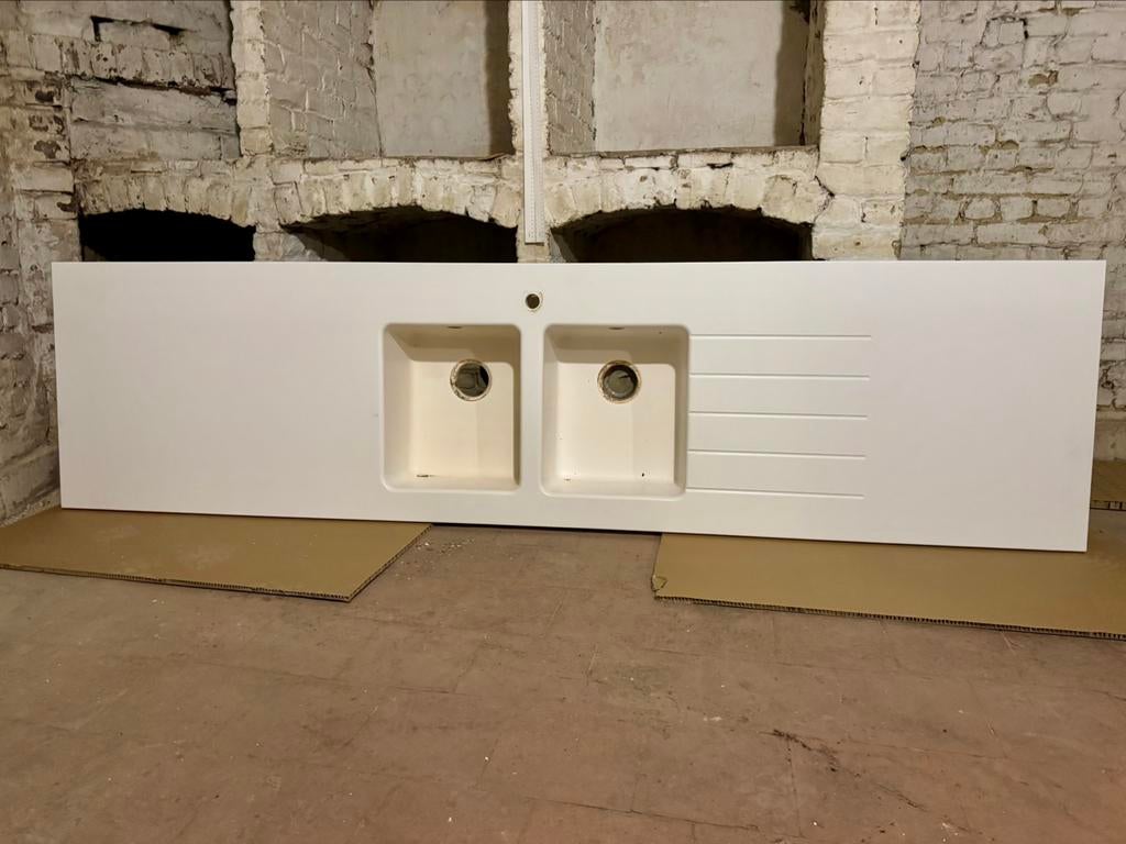 EVIER DE CUISINE/PLAN DE TRAVAIL SUR MESURES, Maison & Meubles, 200 cm ou plus, Crème, Enlèvement, Utilisé