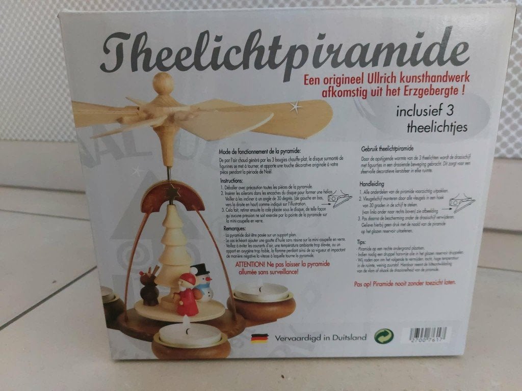 Theelichtpiramide Ullrich handwerk Erzgebergte theelicht, Antiek en Kunst, Overige onderwerpen, Houtsnijwerk, Minder dan 20 cm