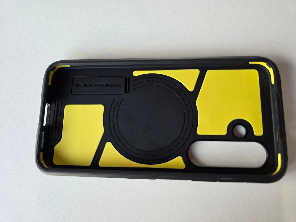Spigen Samsung Galaxy S25 MagFit Though Armor zwart hoesje, Ophalen of Verzenden, Zo goed als nieuw, Overige modellen, Hoesje of Tasje